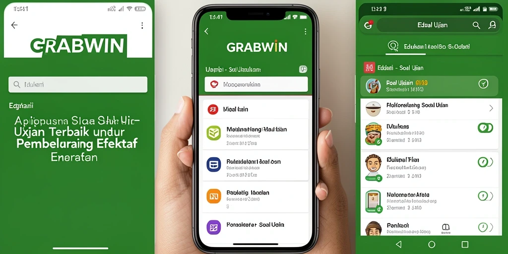 Antarmuka GRABWIN yang menarik dan fungsional untuk belajar soal ujian.