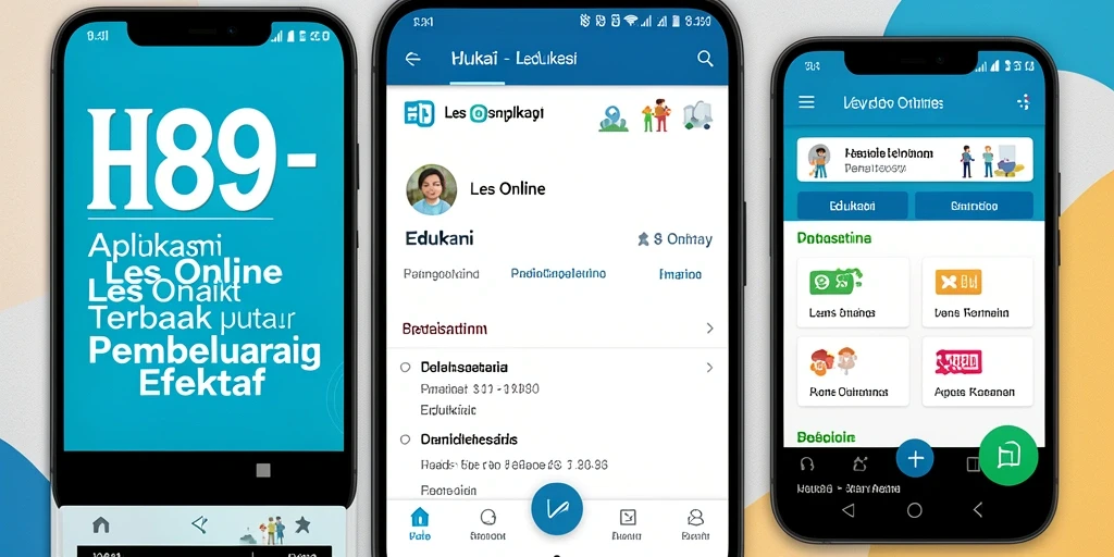 Antarmuka pengguna H89 menampilkan fitur-fitur Les Online yang interaktif.