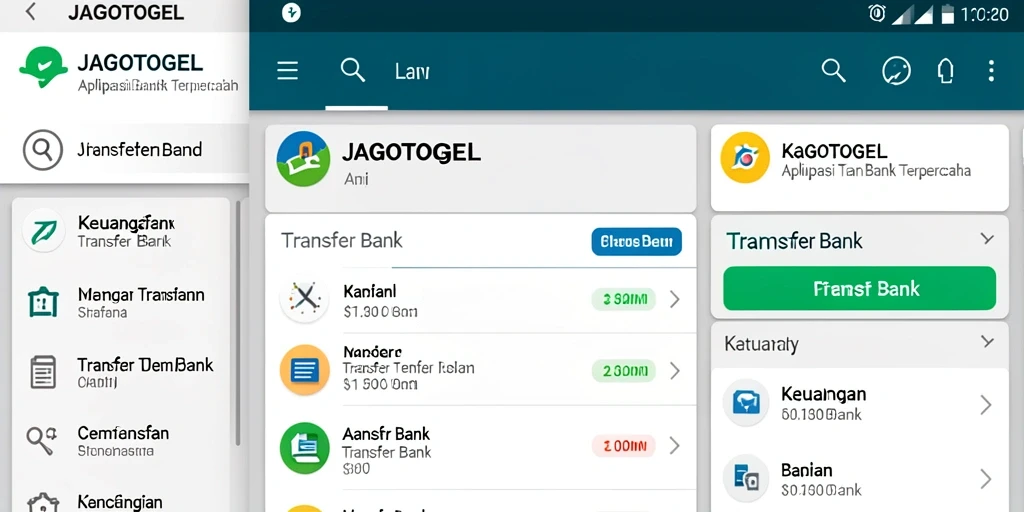 Antarmuka aplikasi JAGOTOGEL untuk Transfer Bank yang sederhana dan efisien.