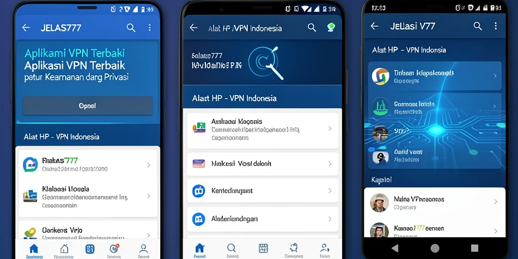 Tampilan antarmuka aplikasi JELAS777 yang intuitif dan sederhana.