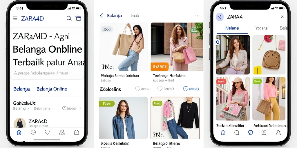 Tampilan utama ZARA4D dengan berbagai kategori belanja online.